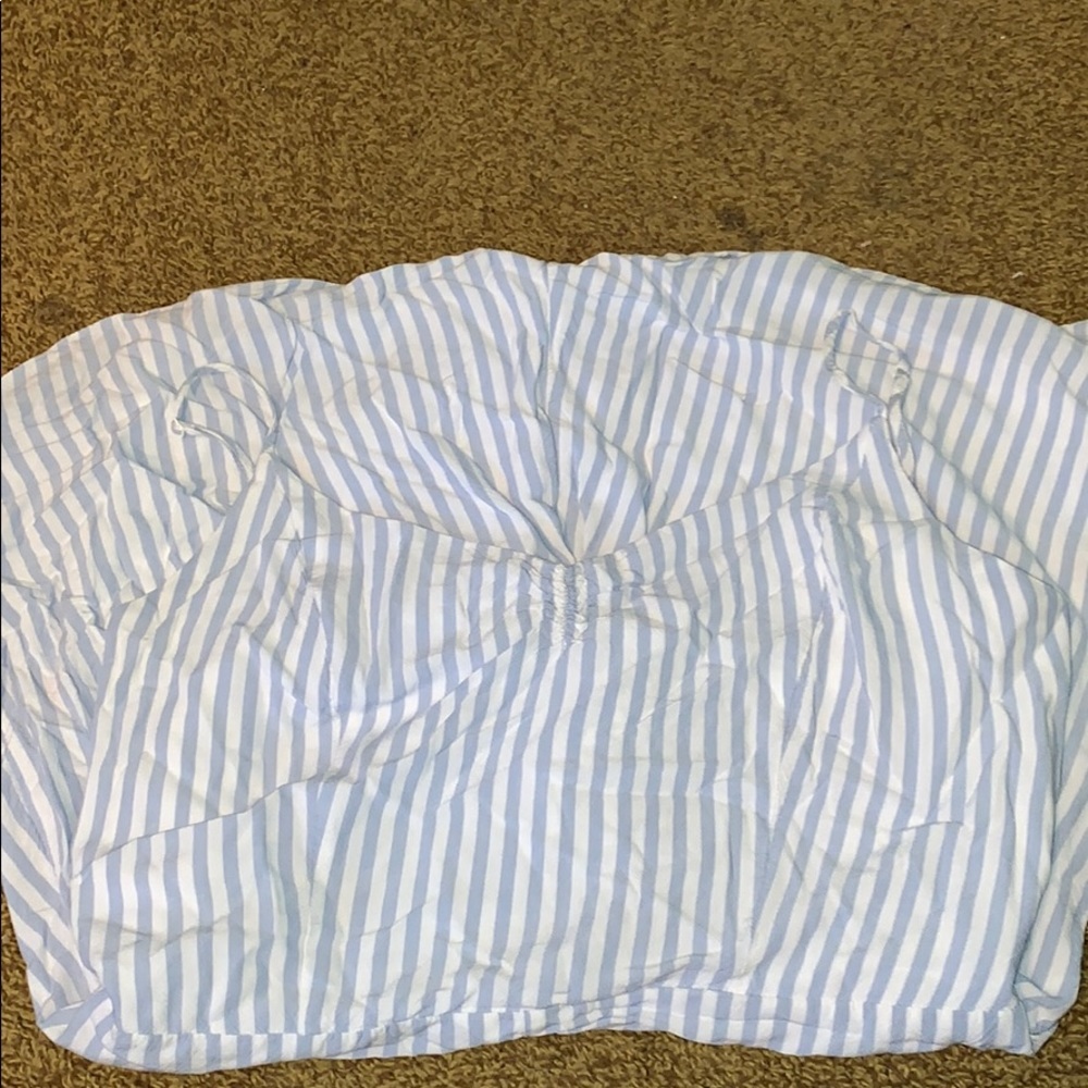 Blue and white romper
